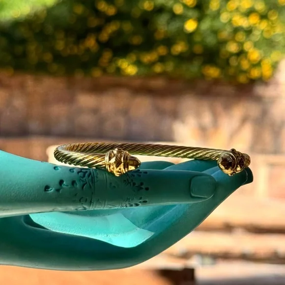 Authentic David Yurman Gold-Tone Cable Bracelet/Open Cuff - Picture 13 of 15